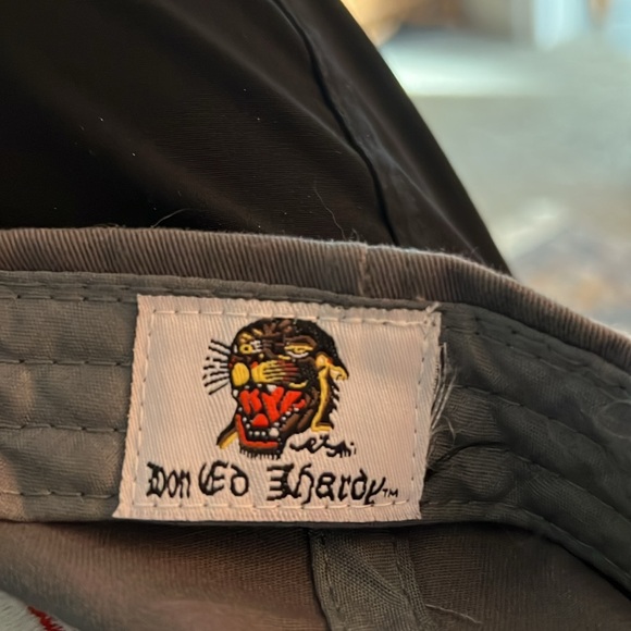 Y2K-Ed Hardy Men's Embroidered Eagle Flag Trucker Hat bling Paris Hilton - Picture 5 of 5